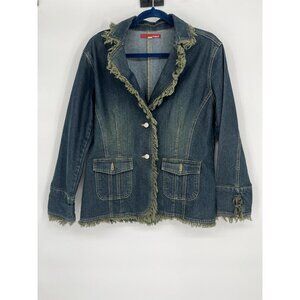 Y2K Flash Denim Jacket Blazer w/‎ Trim detail Size LL